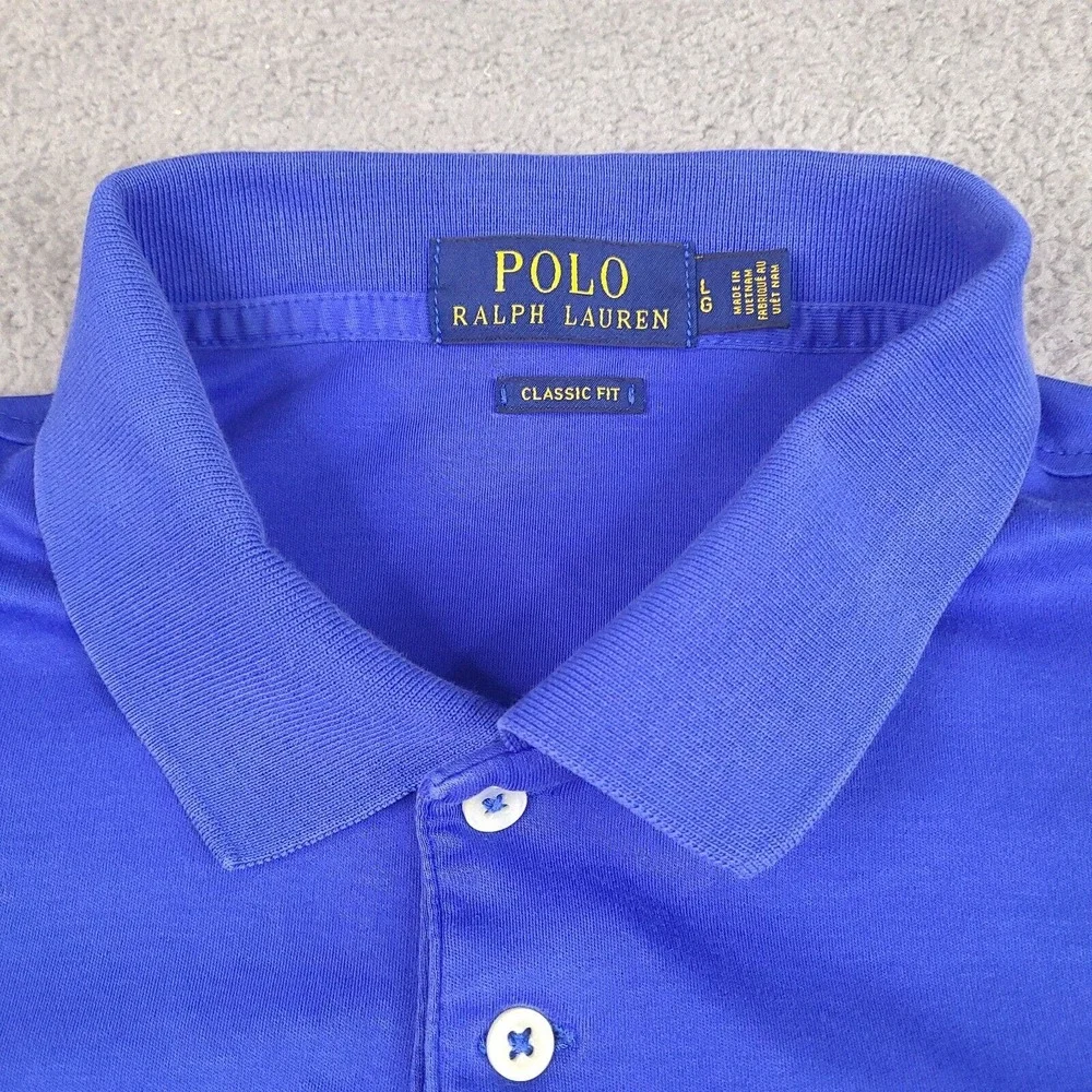 Polo‎ Ralph Lauren Polo Shirt Men's Large Blue Classic Fit Jockey Cotton
